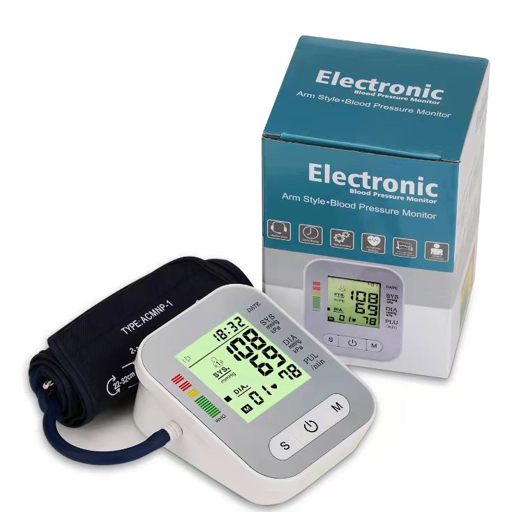جهاز مراقبة ضغط الدم بأعلى الذراع مع شاشة عرض LCD